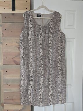 Stunt Woman Silk Dress Animal Print Midi Plus Size 2X